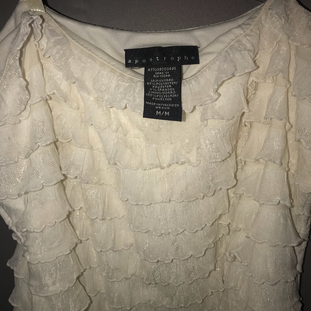 Ivory Ruffle Mini Dress - Picture 2 of 4